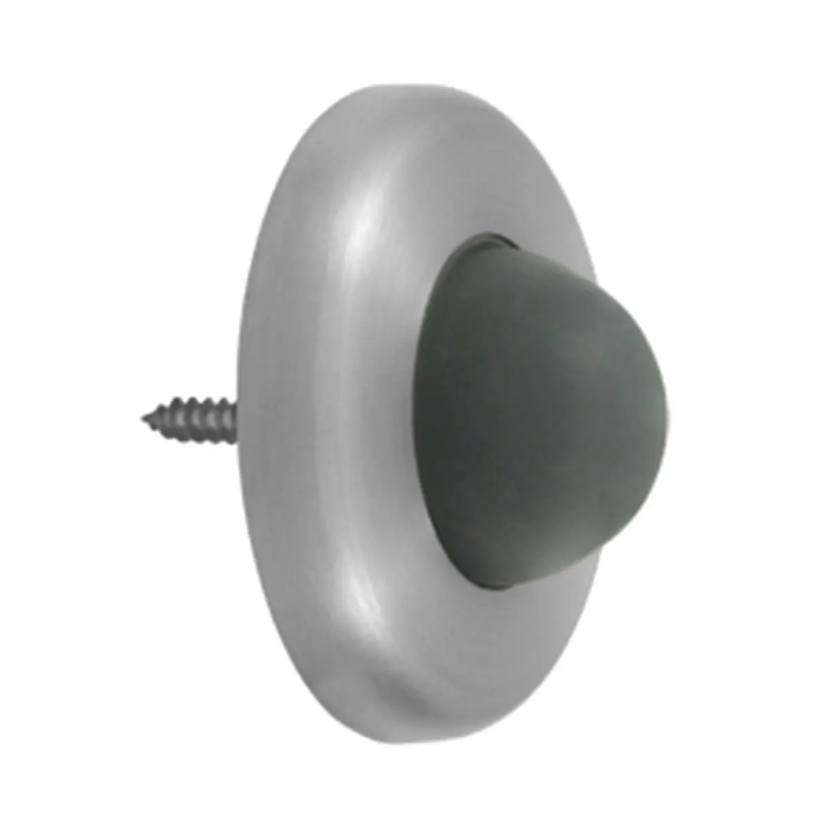 2.5 in. Diameter Wall Mount Convex Flush Bumper, Satin Stainless Steel