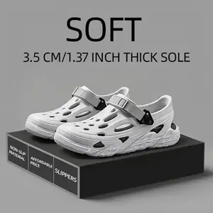 Men’s EVA Colorblock Clog Slippers - Hollow Design, Non-Slip, Breathable, Lightweight Casual Shoes for Indoor, Outdoor Use, Slipper