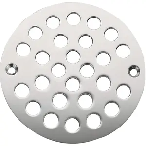 4 Inch Shower Drain Cover,Round Screw-in Floor Drain Cover,Easy-to-Install Replacement Cover