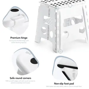 Portable Non-Slip Folding Step Stool with Handle - Lightweight Compact Ladder for Outdoor, Travel, Camping, Picnic and Daily Use