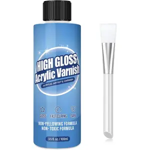 Gloss Varnish for Acrylic Painting, Artist's Acrylic Varnish, Non-Yellowing, Non-Toxic, Anti-Crazing, High Gloss Finish, for Artwork, Acrylics Paint, Suitable for Pro Artists, Hobby Painter