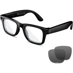 AI Smart Glasses with 8MP Camera, 1080P Video & HD Photo, Bluetooth Audio, AI Voice Assistant, Real-Time Translation, Object Recognition, Noise-Cancel Calls, Photochromic +2 Sunglasses Lenses KWENRUN
