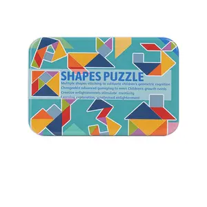 Wooden Shape Puzzle, 1 Box Colorful Geometric Shape Puzzle Toy with Storage Box, Educational Toy for Kids, Perfect Gift, Wooden Puzzles