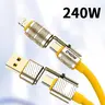 1/2pcs 240w 4-In-1 Fast Charging Cable, Charging Cord, Type-C & iOS Multi-Function Charger, High-Speed Phone Accessories, 2-To-2 USB PD Compatible