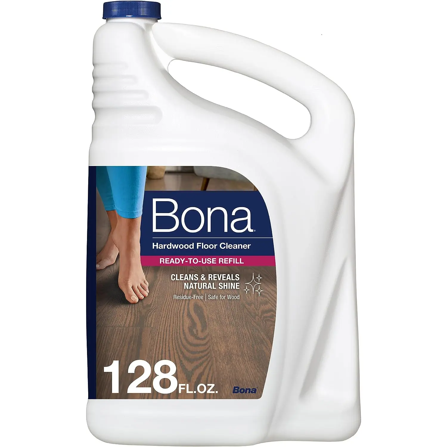 Bona Hardwood Floor Cleaner Refill - 128 Fl Oz - Unscented - Refill for Bona Spray Mops and Spray Bottles - Residue-Free Floor Cleaning Solution for Wood Floors Bona