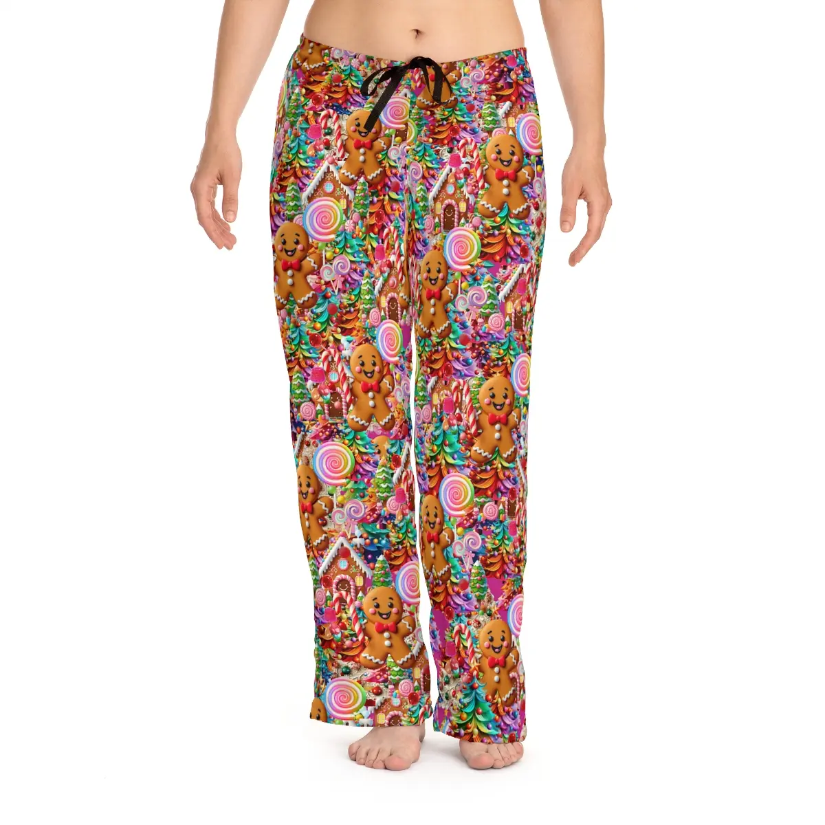 Gingerbread Women's Pajama Pants - Festive Christmas Lounge Wear, Holiday Sleep Bottoms, Cozy Winter PJ Trousers, Christmas Eve Apparel,