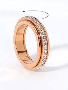 Gemstone Ring with Cubic Zirconia, Unisex Wedding Engagement Band, Minimalist Star Design, Durable Titanium Steel/stainless Steel