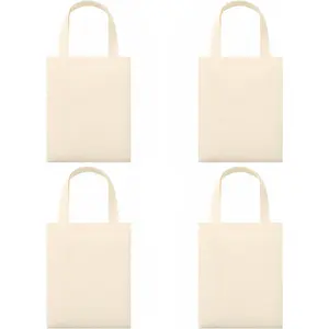 Small Canvas Tote Bags, 9" x 11" Reusable Cotton Mini Totes for DIY Crafts, Party Favors and Daily Essentials