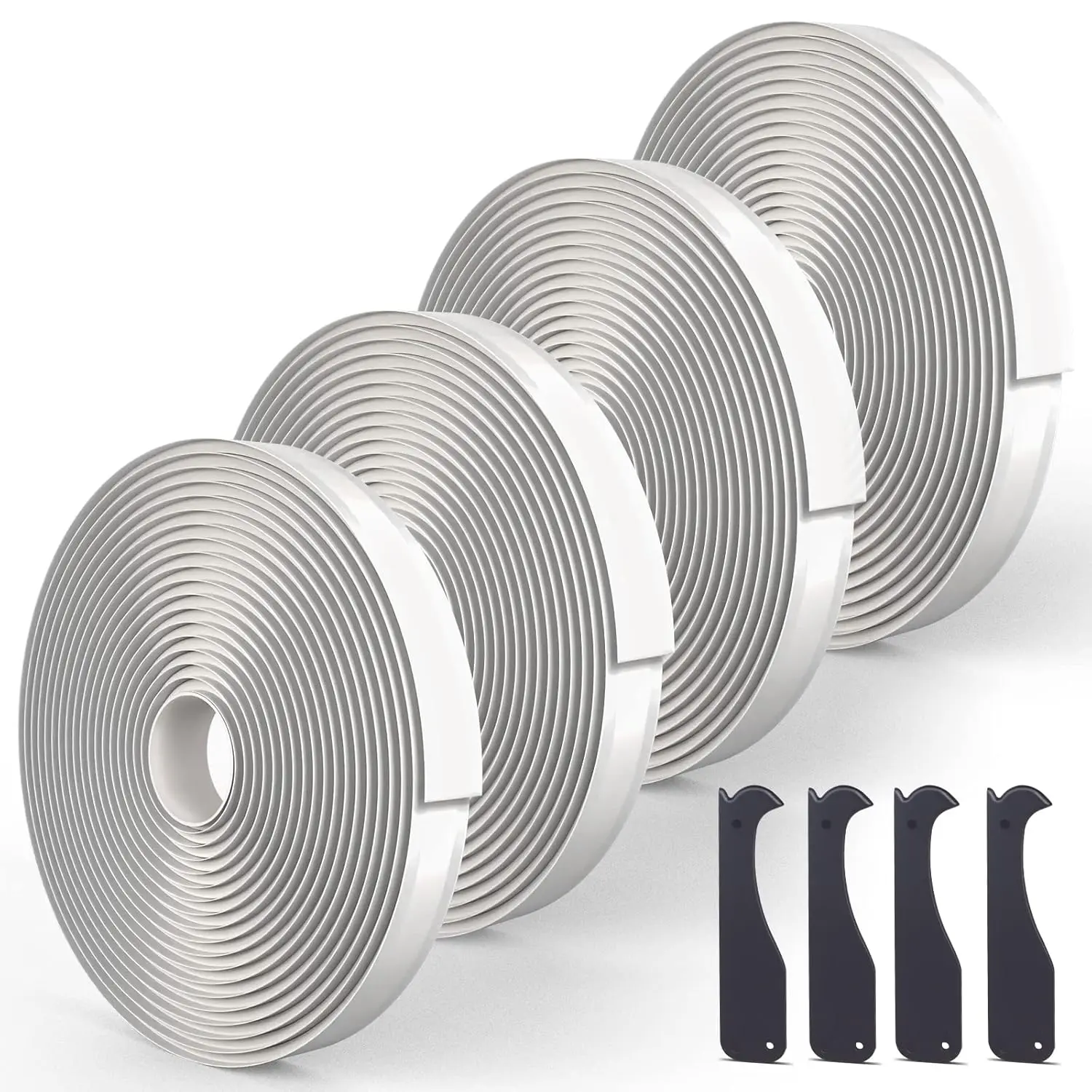 4 Pack Butyl Tape Bulk,1/8" x 3/4" x 30 ft, White Butyl Sealant Tape, Butyl Rubber Caulk Tape,  Butyl Tape RV Window Sealant Tape, Roof Caulk Tape, Butyl Rubber Roll, EPDM Rubbers Roof Patching
