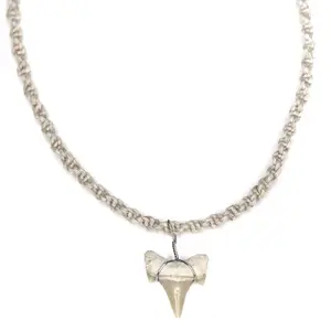 Hemp Plain Shark - Fossil Sharks Tooth Necklace