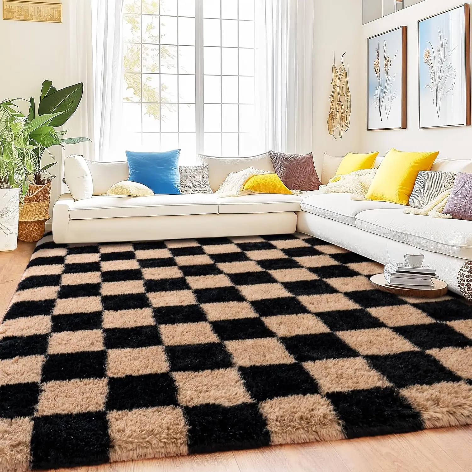 BOOPBEEP Super Soft And Cozy Fluffy Shaggy Area Rug, Upgrade Non-Slip Indoor Carpet For Living Room Decor, Bed Room Decor, Kitchen, Dining Room Shaggy, Study Room, Dressing Room, Office, Home Decor, Accent Rugs And Floor Covering, Fuze Rug,persian rugs