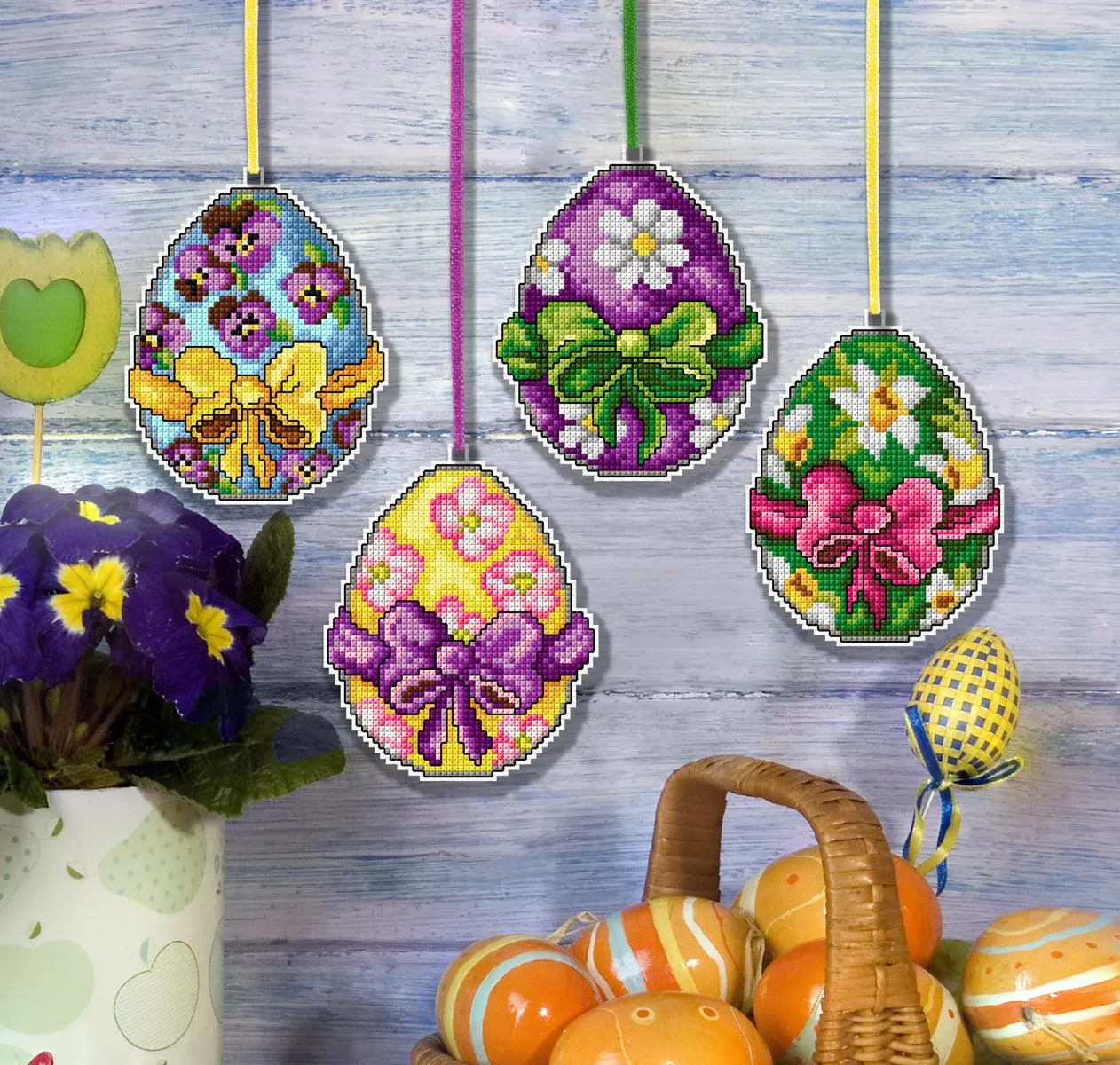 Easter Eggs Counted Cross Stitch Kit by Orchidea 7692