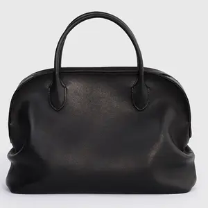 Branded Genuine Leather Cloud Bowling Bag, Soft Ruched Top-Handle Handbag, Minimalist Casual Purse for Women mulberry Punk Style Studded Crossbody