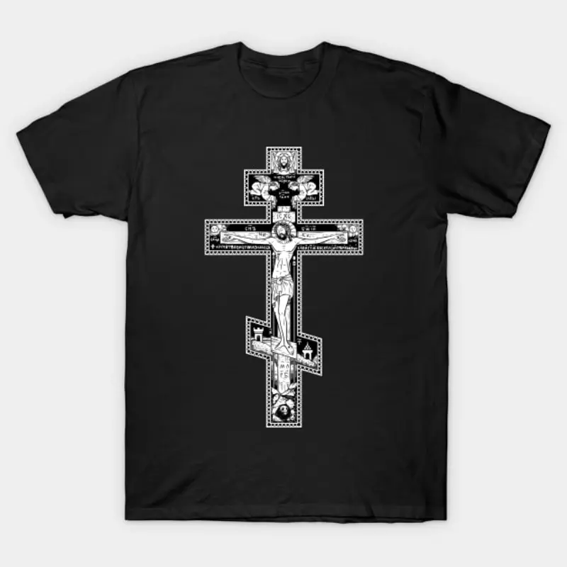 100% Cotton Orthodox Cross Graphic Tee: Traditional Faith Meets Modern Style Golf Gift T-Shirt For Men And Women