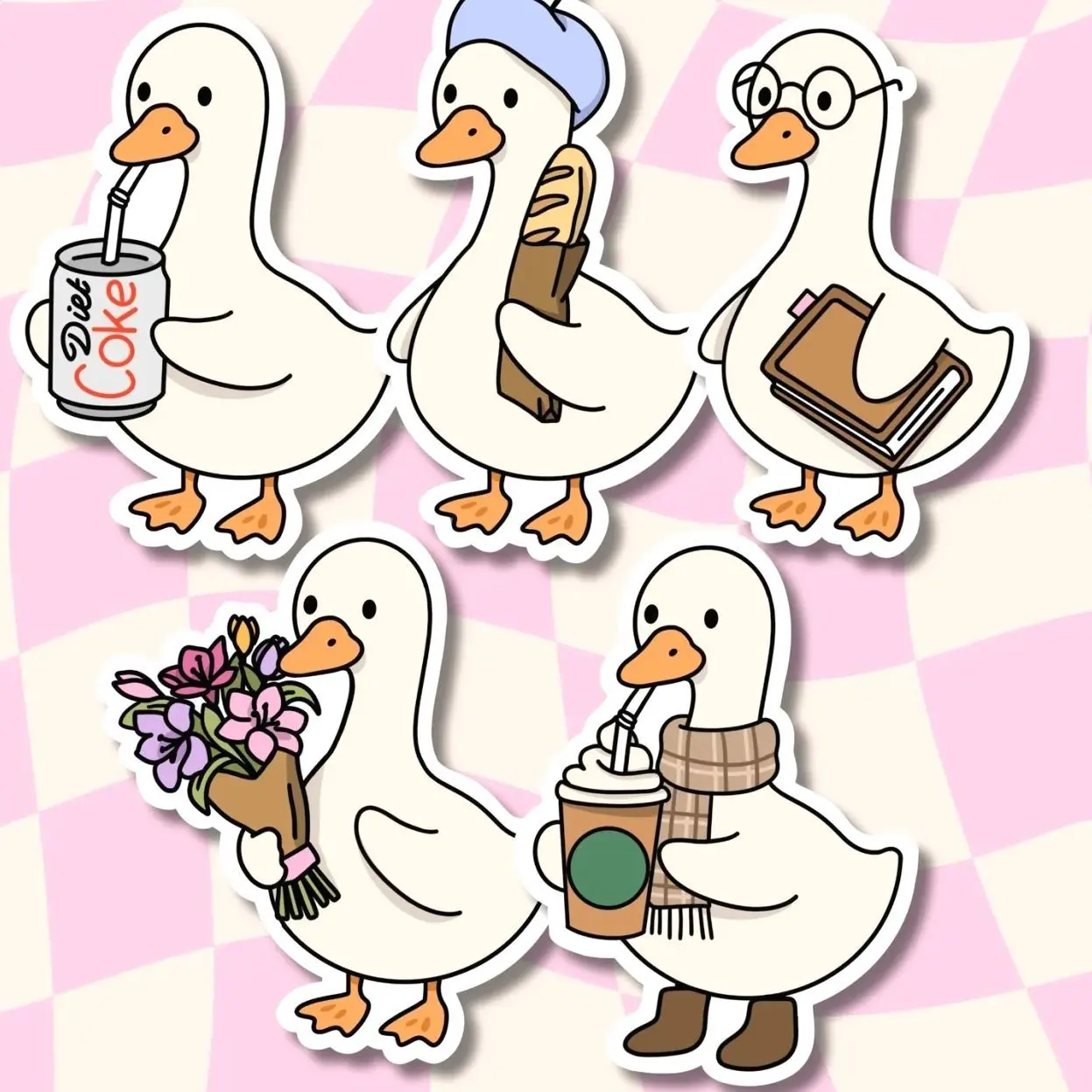 5 ops (not combo 5) Cute Goose Sticker Set – Waterproof Vinyl Laptop Decals