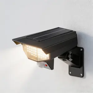 Fake Security Camera Solar Light | Motion Activated LED Floodlight, No Wiring Needed,IP67 Waterproof, Adjustable Outdoor Security Light for Patio/Garage