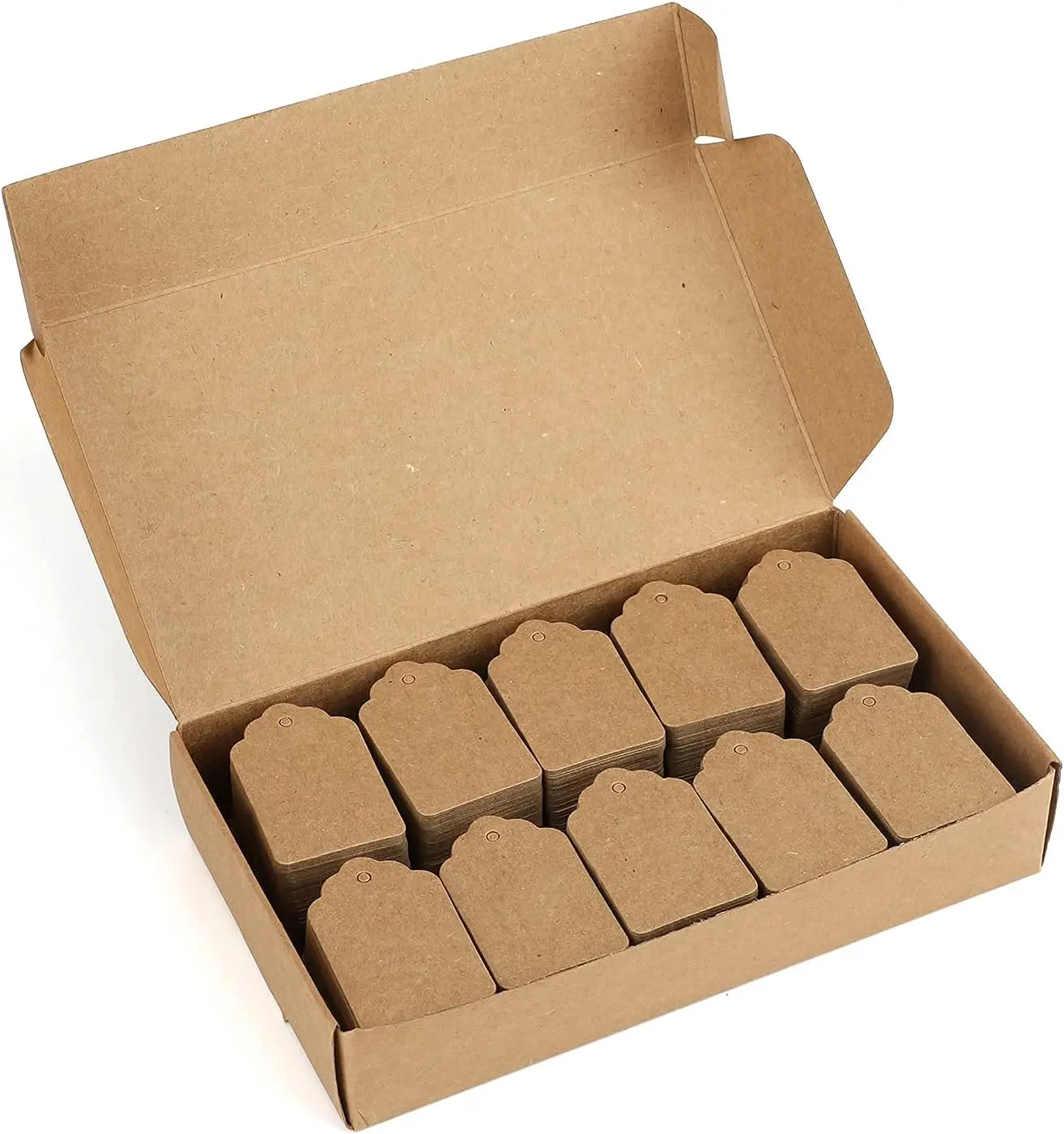 1000PCS Price Tags, 1.9x1.3in Kraft Paper,Unstrung | Blank Surface,300GSM Cardstock, 3MM Hole, with Box Package,for Clothing, Retail Pricing, Garage Sales, Product Marking