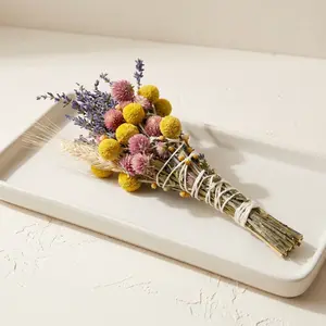 Lavender & Wheat Floral Wand Smudge Stick 6" | Heart Chakra | Handmade | Sunsum