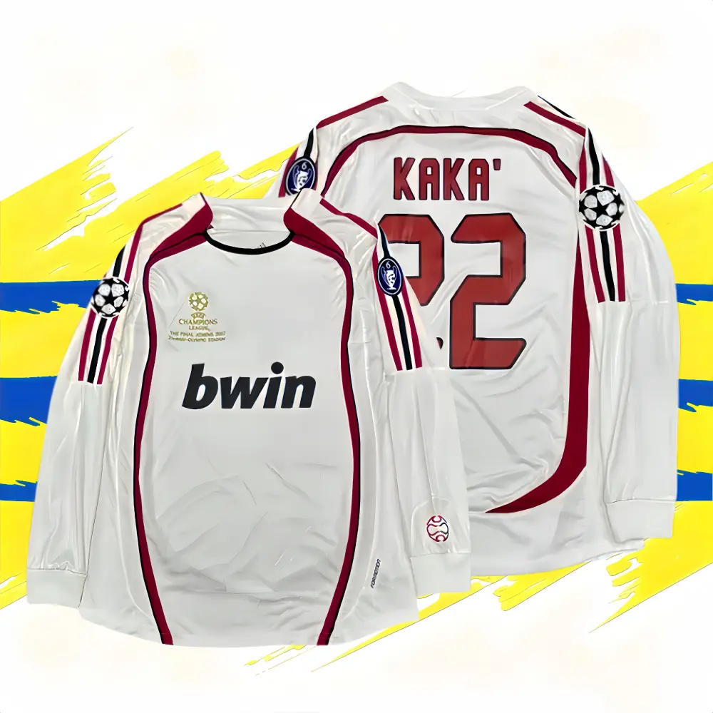 2006/07 Season Away No.22 Kaka Retro White Kaka Fan Edition Long/Short-Sleeve Jersey 2006/07 Season Away No.22 Kaka Retro White Kaka Fan Edition Long/Short-Sleeve Jersey