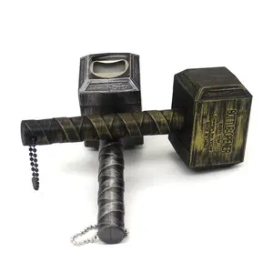 1PC Silver Beer Bottle Openers Multifunction Hammer Of Thor Shaped Beer Bottle Opener With Long Handle Bottler Metal Opener Beer