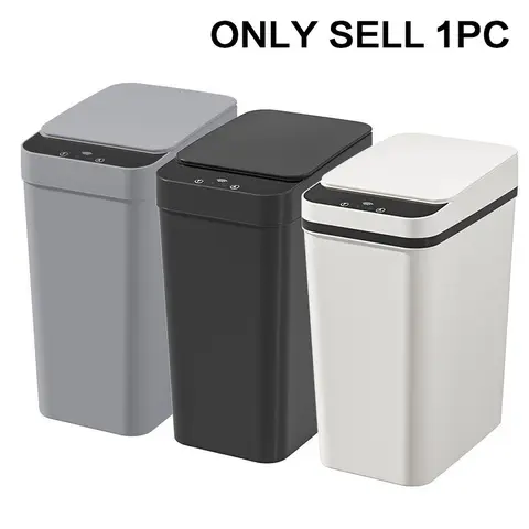 12 L/3.1 Gal Slim Design Trash Can, Waste Bin with Triple-Sensing, Wave/Kick/Knee Activation, One-Touch Hold-Open, 6" Ultra-Slim Body & Odor-Lock Seal, Touchless Garbage Can, Automatic Trash Can for Bathroom, Kitchen & Office (Batteries Not Included)
