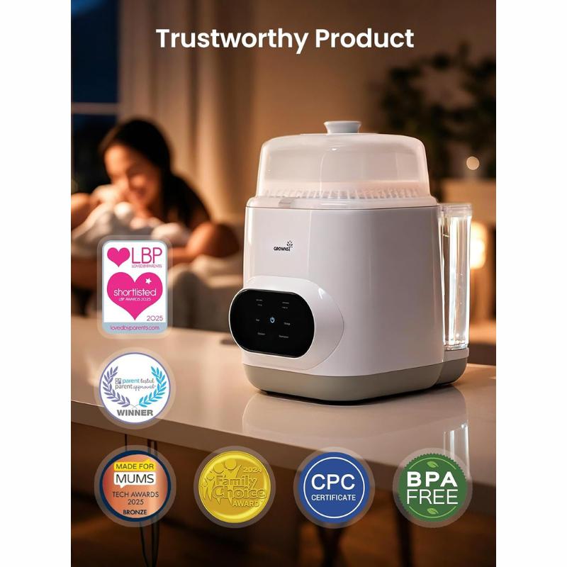 Grownsy Bottle Washer Pro - All in One Machine for Easy Cleaning - Sterilizer and Dryer for Baby Bottles, Pump Parts, and Sippy Cups./b01
