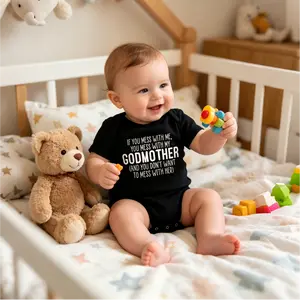 Don't Mess with My Godmother Baby Bodysuit Crazy Godmom Gift for Godchild