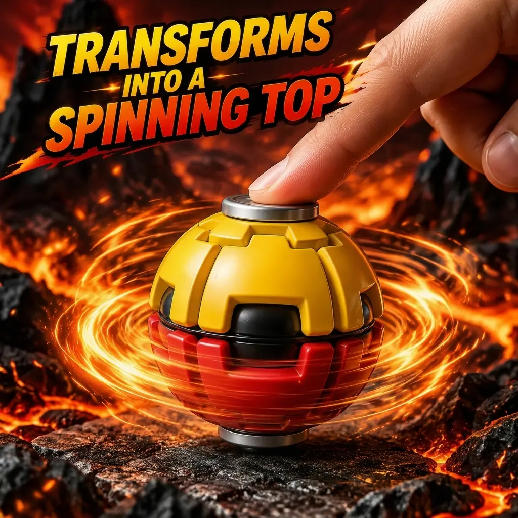 Press-to-Spin Blaze Core Sphere, 3D Printed Stress Relief Toy, Festive & Party Gift for Home Use