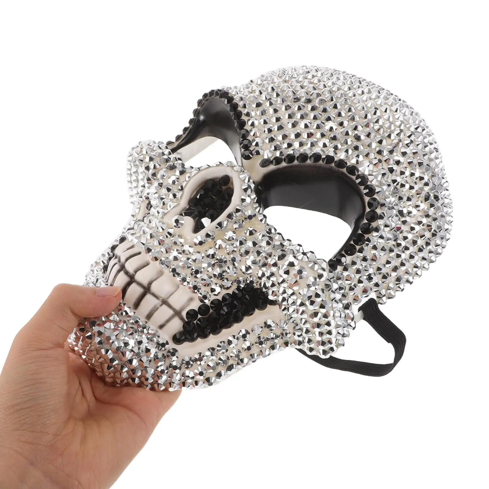 Sparkling Rhinestone Embellished Mask Ball Party Halloween Costume Accessory, Fashionable Full Diamond Face Cover for Festive Events, Party Supplies
