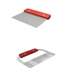 Soap Making Kit - Straight & Wavy Soap Cutter Set with Stainless Steel Blades & Wood Handles for Cold Process & Melt-Pour Bars