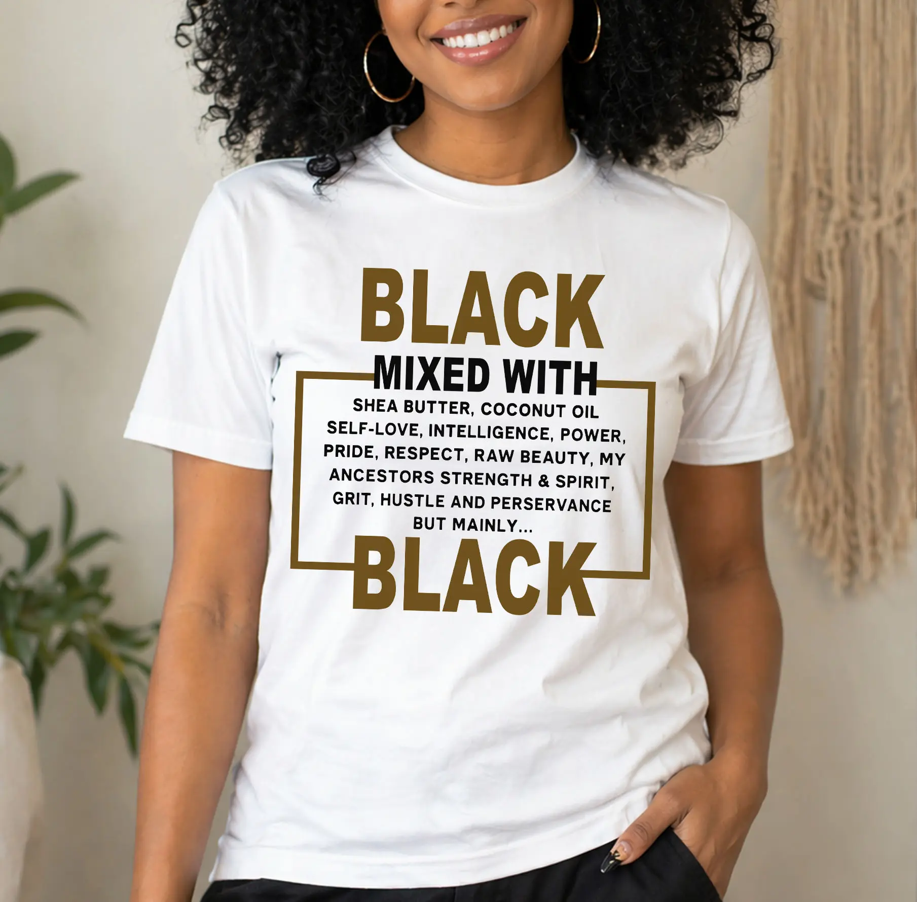Black Mixed With Shea Butter Self-love Tshirt, Black Woman Melanin Tee, Black Pride, Black Girls Rock, Black Lives Matter Gifts Grey Printed Top Sweatshirt