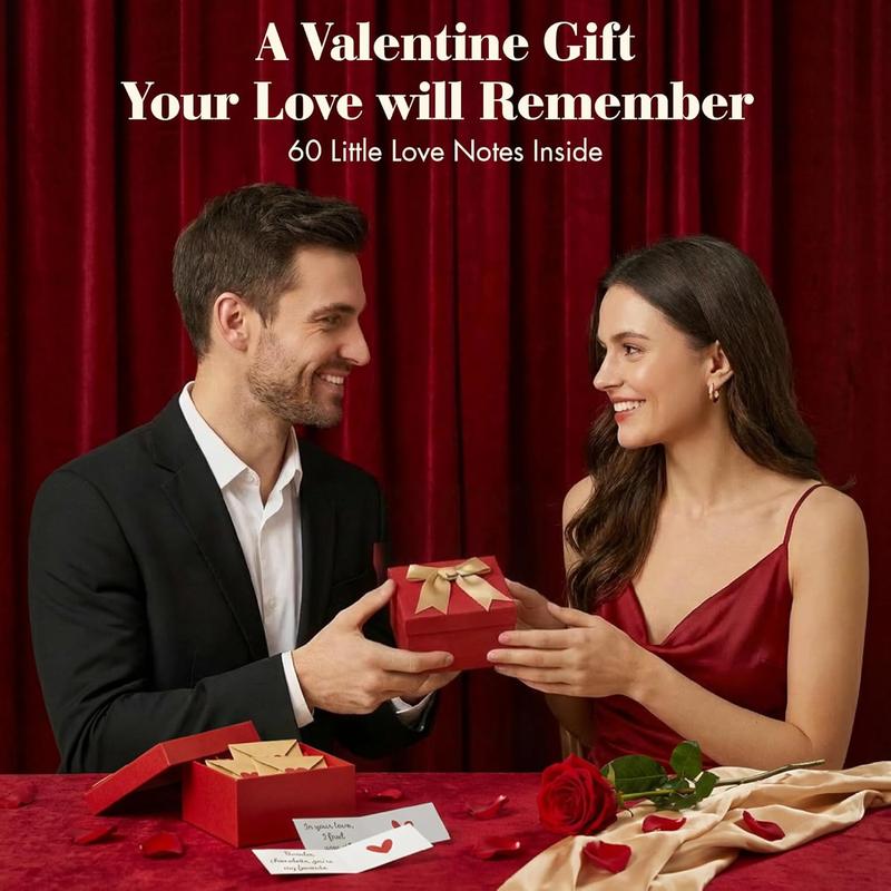 DIY Love Notes Box - Mini Blank Cards & Envelopes for Him Her - Cute Valentine’s Day Anniversary Gift for Boyfriend Valentine's Day