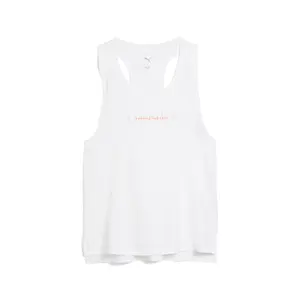 PUMA Womens Run Graphic Mesh Singlet Crew Neck Athletic Tank Running  - White