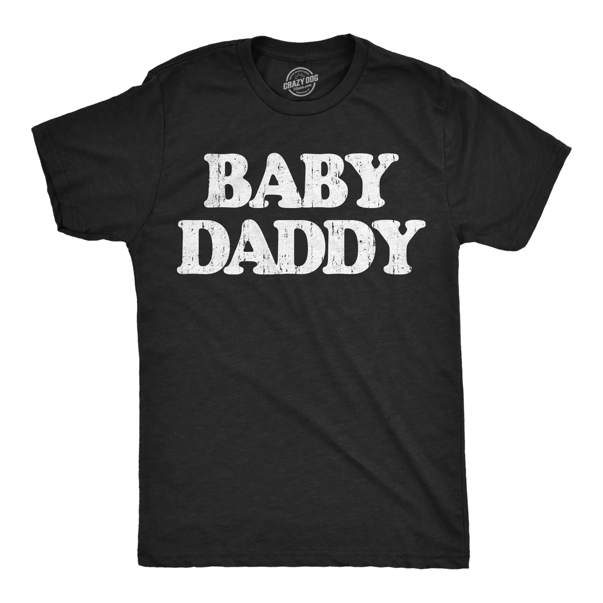 Mens Funny T Shirts Baby Daddy Sarcastic Parent Graphic Novelty Tee For Men Mens Funny T Shirts Cool Vintage Fashion T-Shirt Gift Classic Menswear Dad Joke Apparel for Men Novelty Tees for Guys Black -