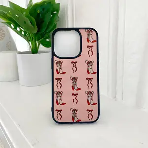 Coquette Handmade-to-Order Sublimation Printed Phone Case - Cowgirl Boots and Bow Design, Premium Protection, Durable Materials, Customizable Fit
