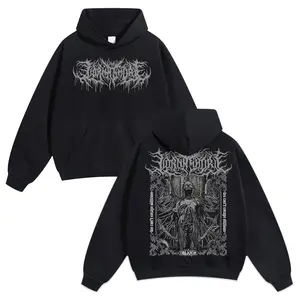 Lorna Shore Unisex Cotton Hoodie for Autumn Winter Thick Warm Band Symbol Fan Style Retro Print Versatile Ins Street Style Couples Outfits Top Choice for Boyfriend Gift Fabric Menswear Casual Fit