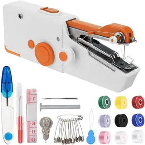 Handheld Sewing Machine for Beginners  Fixing Hemming, Mini Sewing Machine Handheld for Adults Quick Stitching, Hand Sewing Machine with Sewing Kits Suitable for ,Travel,DIY (Orange)