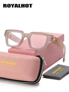 RoyalHot 1 Piece Unisex Full Frame Plano Glasses，Square Frame Plano Glasses Meticulous craftsmanship