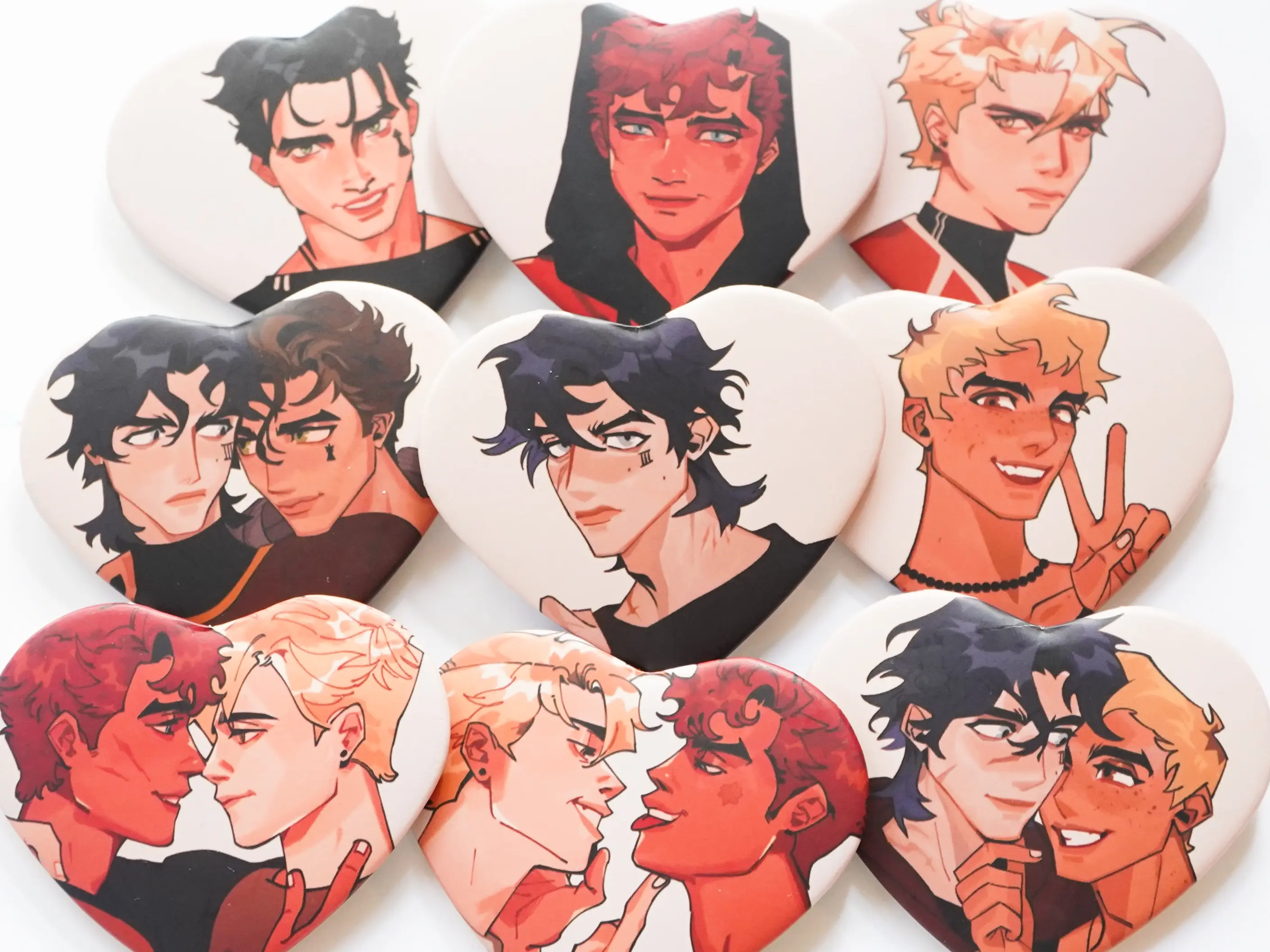 AFTG: INDIVIDUAL & SHIPS 2.25" HEART BUTTONS