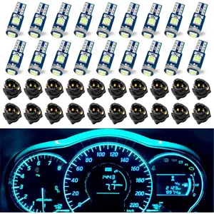 Led Bulb Dash Lights Super Bright, T5 37 74 LED Bulb with Twist Lock Socket PC74 PC37, for Car Bulb Air Conditioning Light Clock Light (Ice Blue)