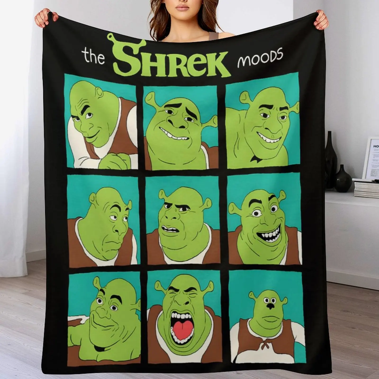 Licensed IPS Anime Shrek Adventure Flannel Blanket for Adults - Ultra-Soft, Wrinkle-Resistant All-Seasons Throw, Anti-Shrink, Quick-Drying, Machine-Washable Vibrant Prints Cozy Bedding Gift