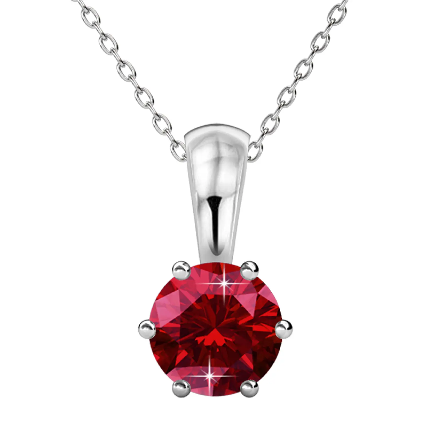 Birthstone Necklace 18k White Gold Plated Solitaire Necklace Birthstone Necklace 18k White Gold Plated Solitaire Necklace