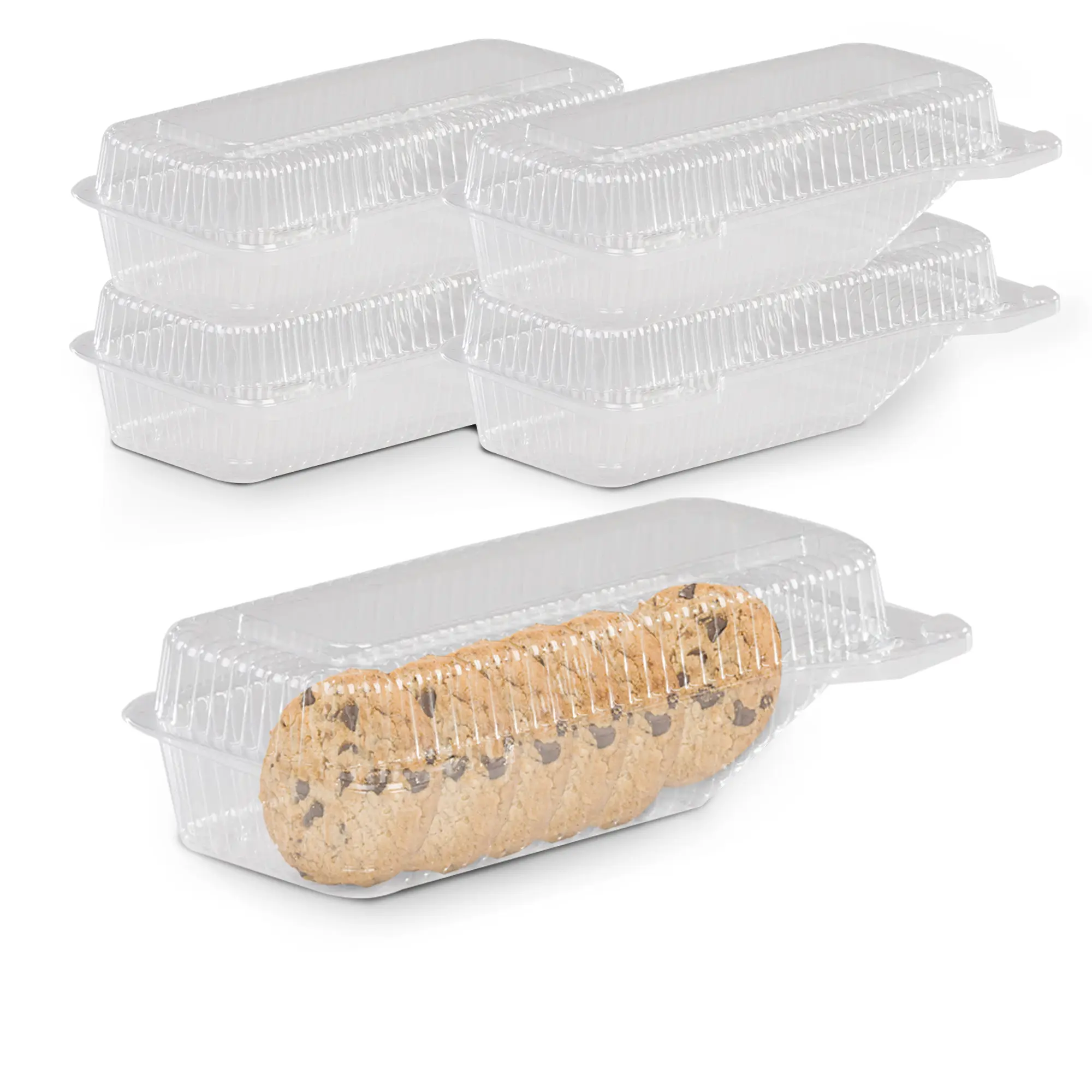 MT Products Rectangular Plastic Cookie Containers - Airtight Seal Lids, Inside Slant, Disposable for Wraps, Macaroons - Made in USA (Pack of 20)