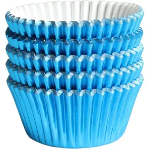 Blue-Foil Cupcake-Liners Paper-Baking-Cupcake,for different Parties, Weddings,Standard Sized(pack of 100) ...