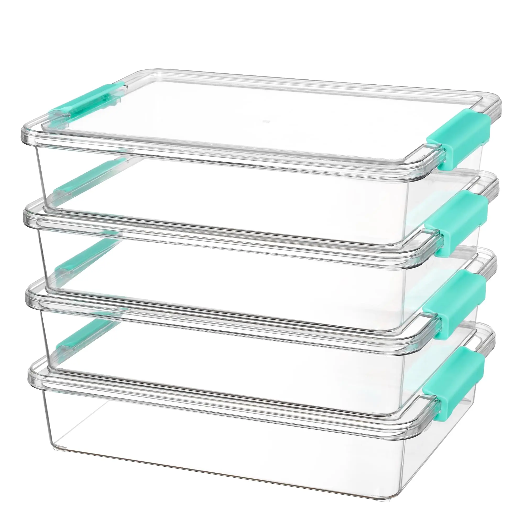 【Live Only】Vtopmart 6 Qt Plastic Storage Bins with Lids, Clear Sensory Bins, Arts Crafts Organizers and Storage, Stackable Containers for Home Office and School Supplies