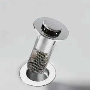 Universal Bathroom Sink Plug Pop-Up Drain Filter, Bathroom Accessory, Anti-Clog Insect Proof Hand Basin Strainer, Convenience Smooth Us Standard Model Xinghao Pss-1 Batch Number 202503
