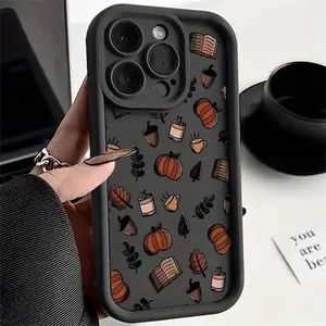 Case for iPhone 17 Pro Max 16 Plus 15 14 13 12 11 Air E Pumpkin Cartoon Pattern Drop Protection Shockproof Soft Silicone smartphone Cover