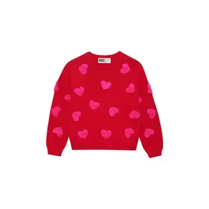 BEACH RIOT Little Callie Sweater in Royal Red Hearts
