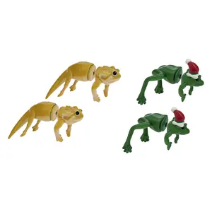 OIDEA 2 Pair 3D Lizard and Bearded Dragon Stud Earrings, Resin Alloy Animal Earrings for Women and Girls