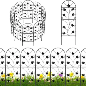 10pcs garden decoration ground stakes, decorative fence, decorative garden fence panels, no-dig fence, coated rust-proof metal landscape wire mesh border foldable yard fence for flower bed enclosure and dog animal barrier.